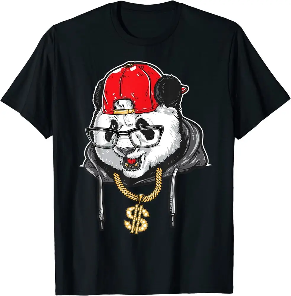 Hip Hop Panda Dollar Sign Chain Rap Dance Gift T-Shirt Anime Graphic T-shirts For Men Clothing Women Short Sleeve Tees Y2K Tops