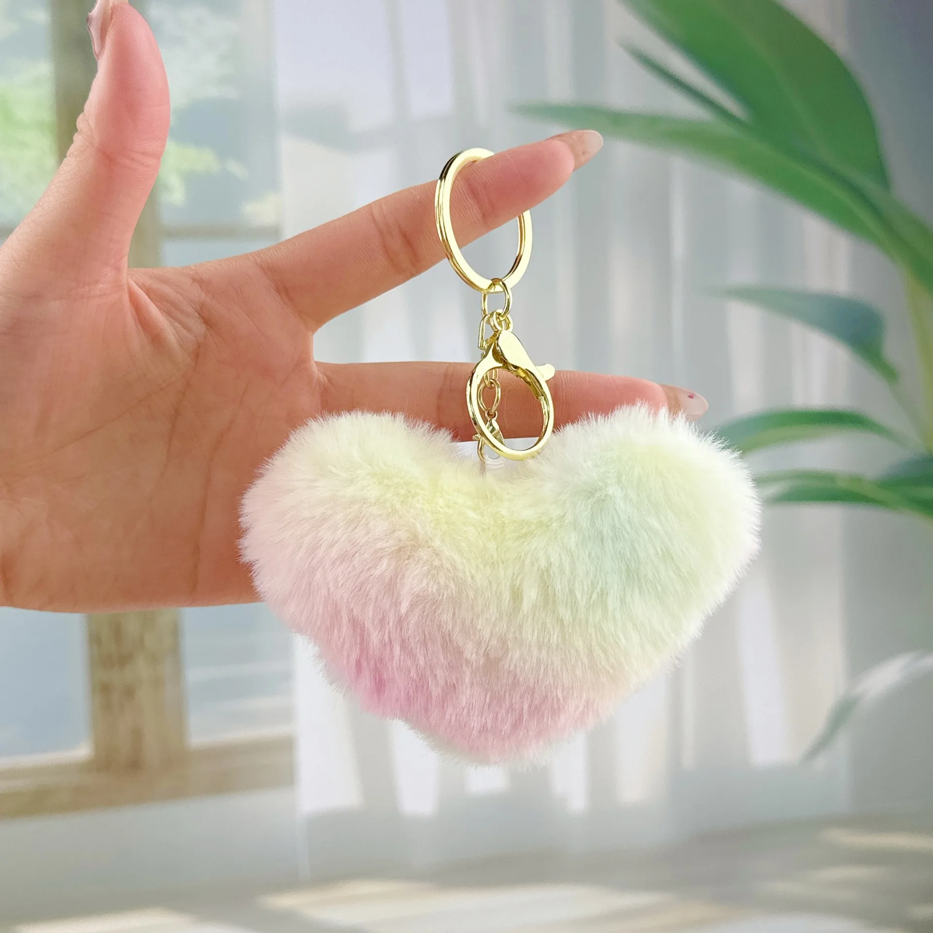 6CM Colorful Creative Cute Plush Keychain Peach Heart Handmade DIY Toy Doll New Hot Selling Dreamy Love Doll Keychains Gifts