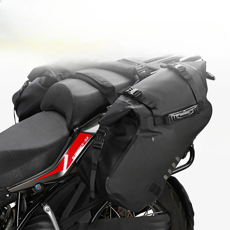 Motorcycle backseat bag bilateral motorcycle travel long-distance riding waterproof knight bag.