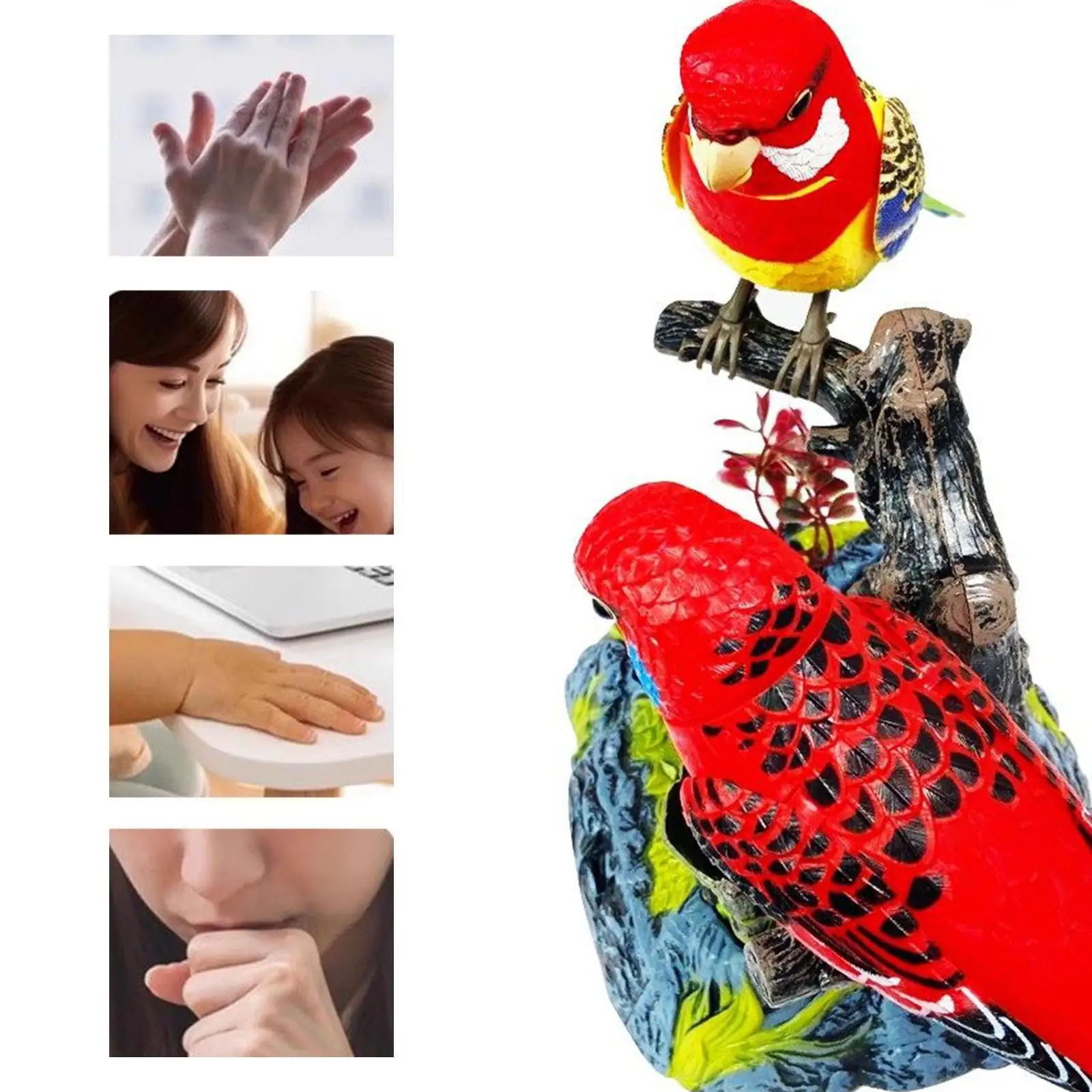 Electric Simulation Talking Parrot Bird Toy Voice Mimicry Interactive Ornament for Living Room Decor