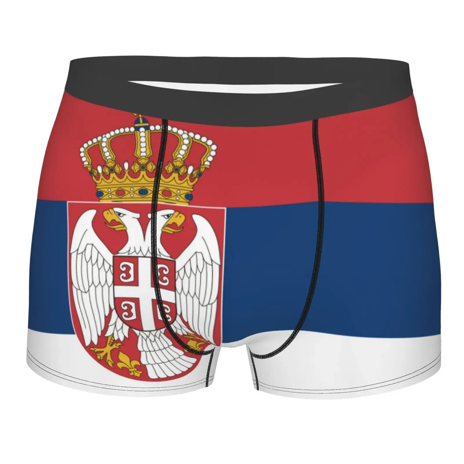 Flag Of Serbia Pattern Men Printed Boxer Briefs Underwear Highly Breathable Boxer Shorts Panties Breathable Underpants For Homme