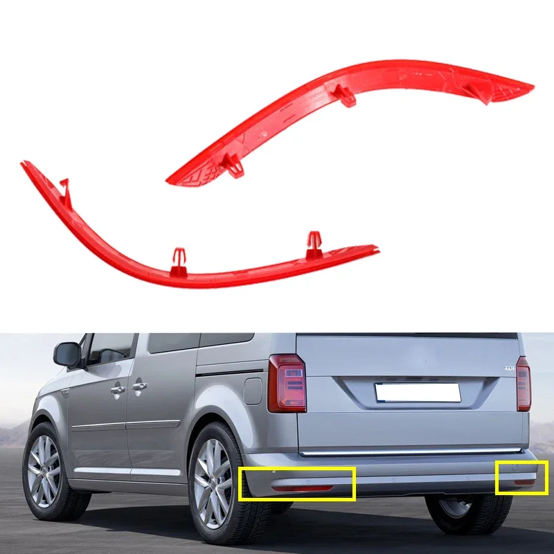 Rear Bumper Fake Light Reflector Signal Warning Light for Volkswagen Caddy 2015-2020 ABS Automotive Modification Accessories