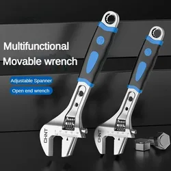 Anti-slide 8/10/12 inch Adjustable Spanner Wrench Multifunctional Pipe Wrenches With Scale Stainless steel Key Open end wrench