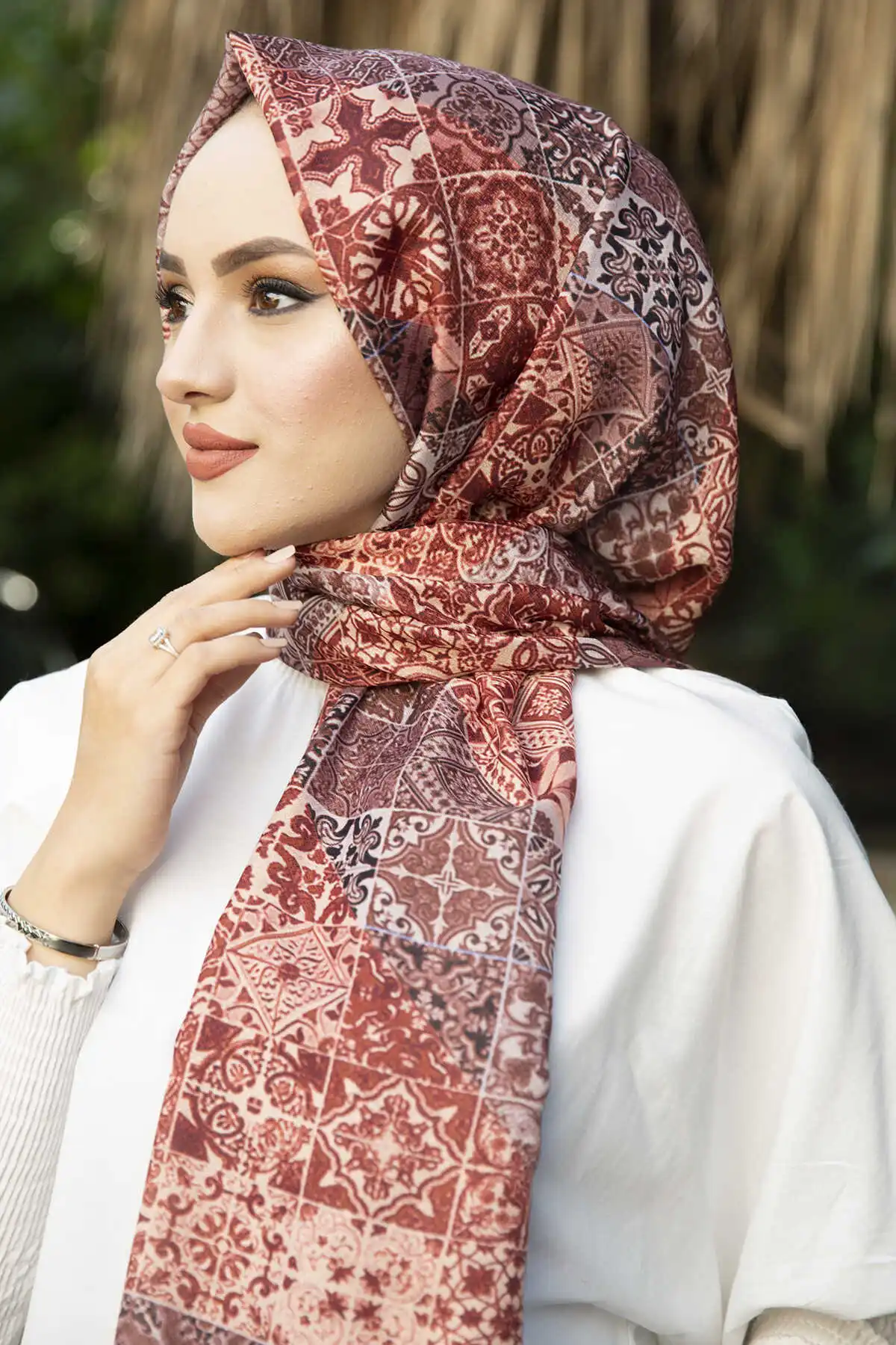 Women's Pattern Shawl Scarf Modern Islamic Muslim Women 'S Head Scarf Hijab for Women Islamic Hijab scarf Turbans Bayan