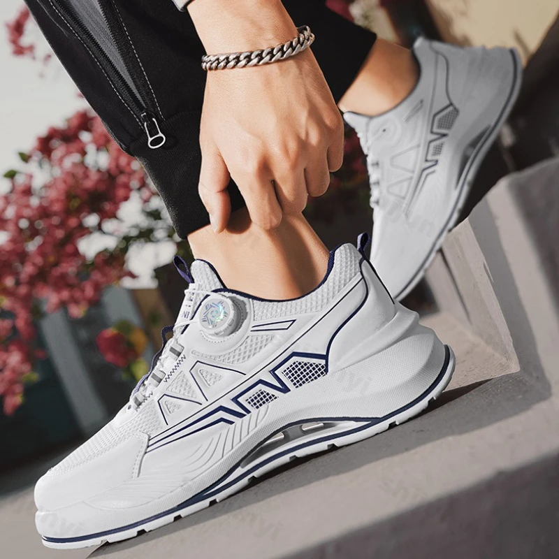 

Men's Shoes 2025 New Summer Rotating Button Mesh Breathable Thick Sole Casual Shoes Fashion Trend Comfortable Chunky sneakers