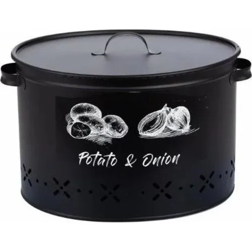 Zucci Zucci Metal Compartment Potato Onion Bucket Black