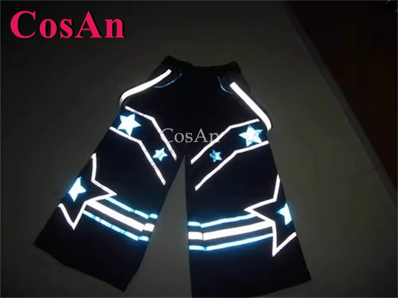 

CosAn Stars Reflective Strips Trousers AUS Style Ghost Dance Pants Melbourne Shuffle Phat Pants Fashion Luminous Loose Unisex