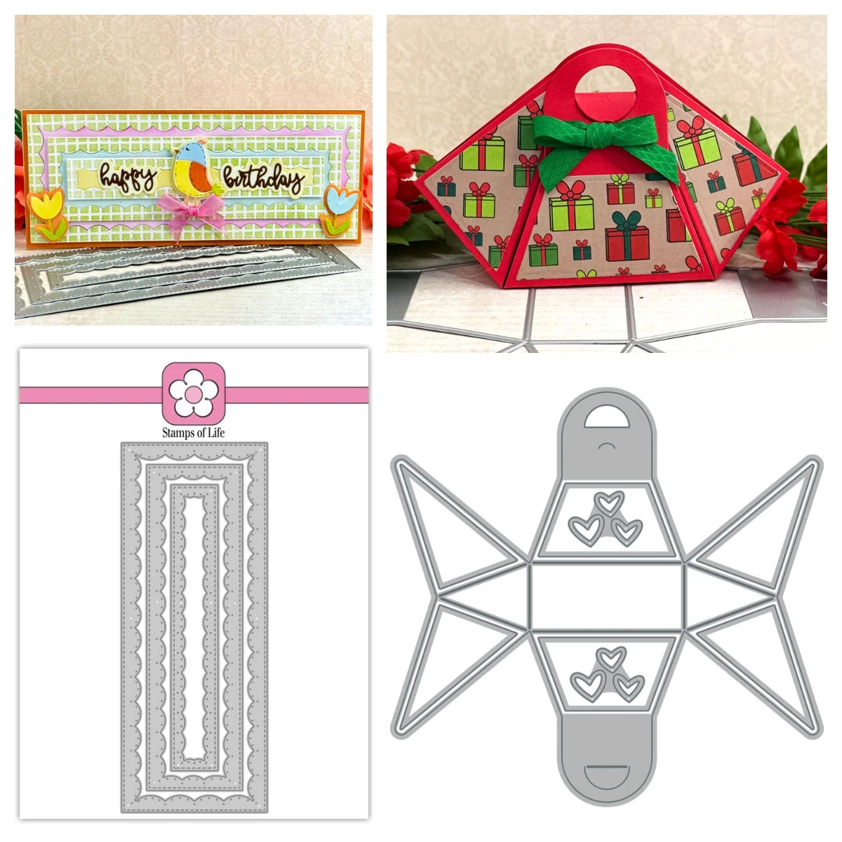 

2025 New Molds Limited Edition Purse Treat Box Die Slimline Inside Scallop Rectangles Dies DIY Embossing Scrapbooking Template