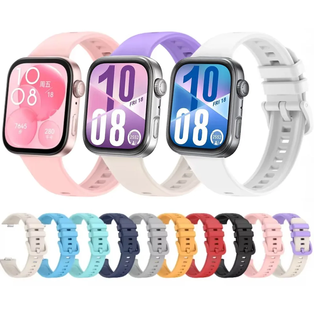 Silicone Strap for Huawei Watch Fit 4/3 Colorful Buckle Official Band Bracelet for Huawei Watch Fit 4 Pro Accessories Wristband