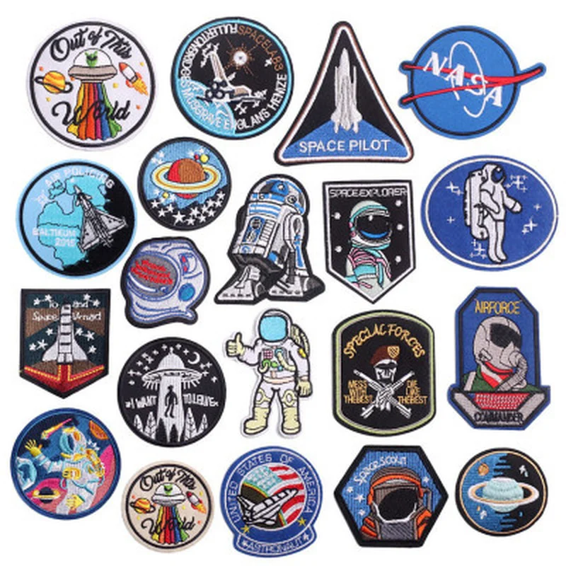 Cartoon Embroidered Cloth Paste Nasa Astronaut Air Force Diver Badge Foreign Trade Embroidered Cloth Patch for Clothing