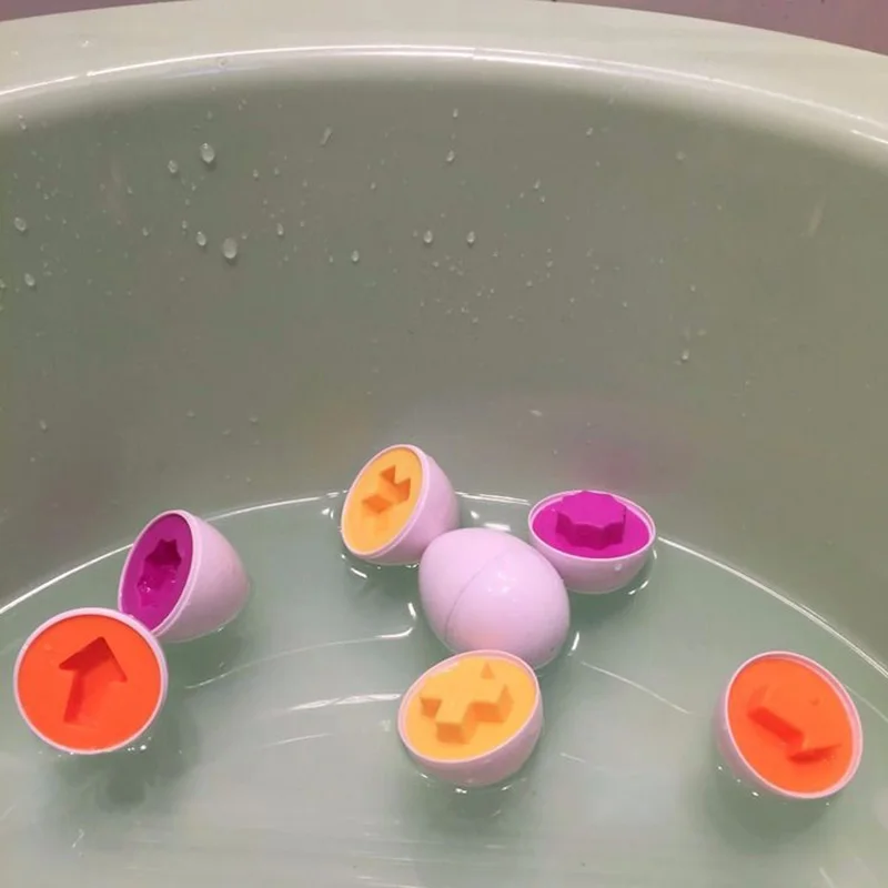 4pcs/lot Matching Egg Children Colors Shapes Sorter Learning Educational Toy Montessori Sensory Baby Toys Simulation Eggs TMZ