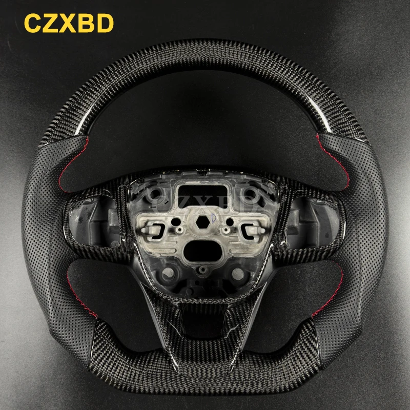 Rode marker geschikt voor Ford Fiesta ST MK8 2021 Focus matzwart koolstofvezel stuurwiel Hoge kwaliteit sportwiel aangepast