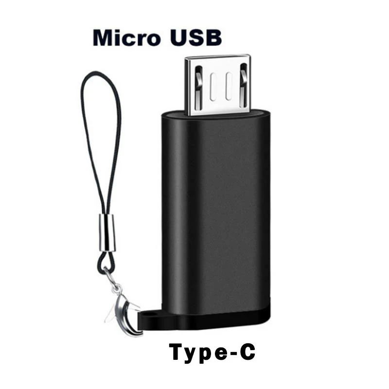 1/2/4pcs Cellphone Adapter with Lanyard Portable USB C to Micro USB Adapter USB Converter Connector Support Data Sync & Charging