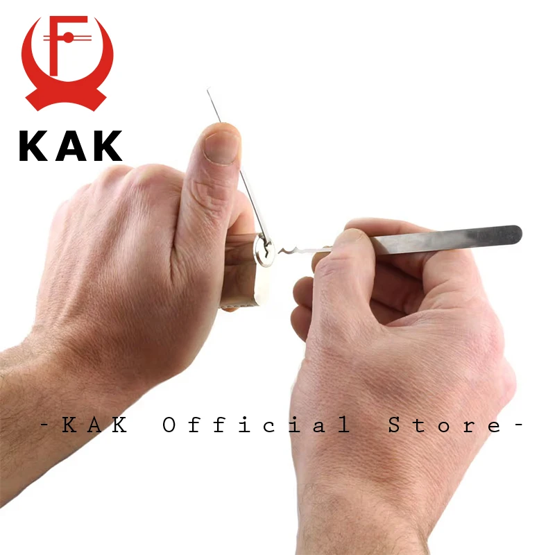 KAK 14/18pcs Practical Locksmith Tools Thicken Stainless Steel Double Head Tension Wrench Tool Broken Key Extractor Hardware