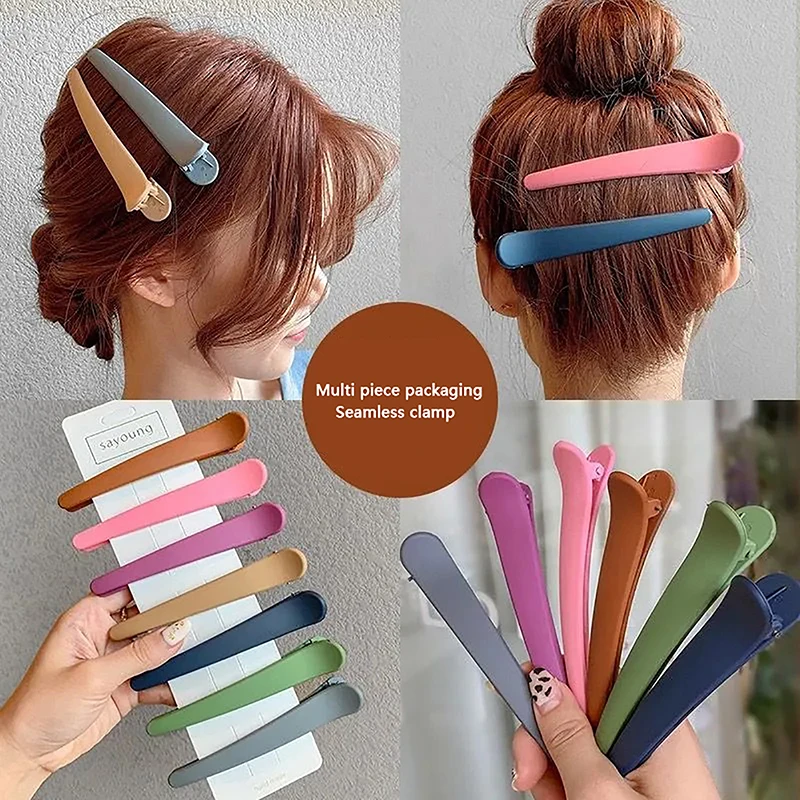 2Pcs/Set Candy Colors Duckbill Clip Professional Hairdressing Hairpins Plastic DIY Hair Care Hair Clamps Styling Tools