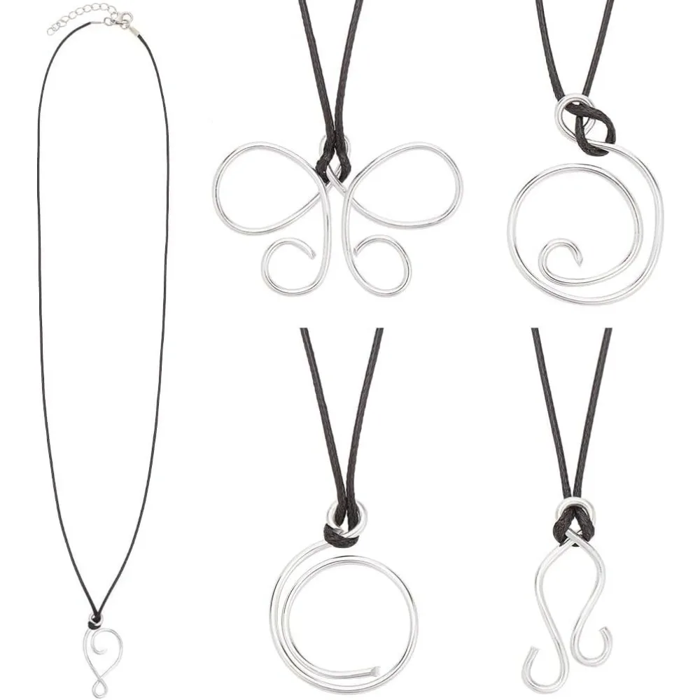 

5 шт. регулируемое португальское вязальное ожерелье 23,6 дюйма, контроль натяжения пряжи, инструмент для вязания, алюминиевые комплекты смешанной формы