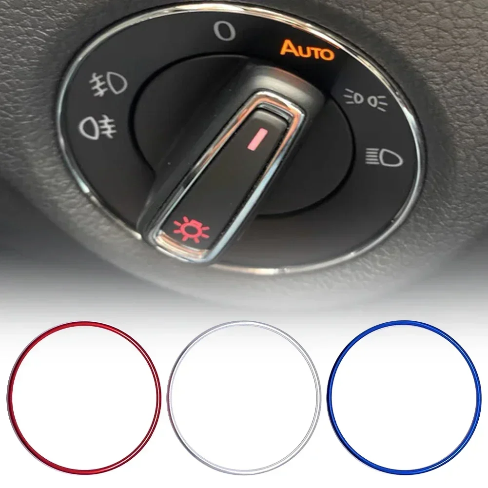 Car Headlight Switch Frame Trim Sticker Headlamp Switch Decorative Ring For Golf For Jett For Passat Car Accessories