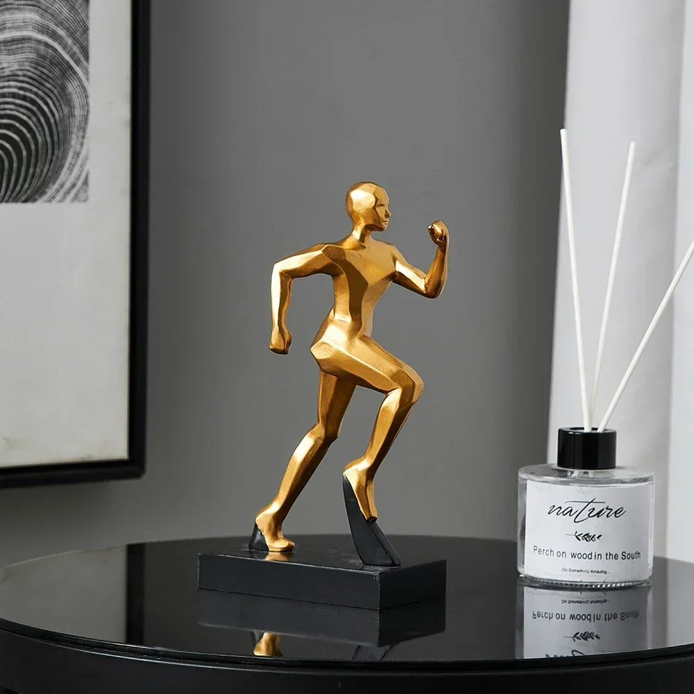 Individualistic Running Figurine Decoration Home Abstract Gold Runners Sculpture for Interior Desk Accessories Office Ornaments