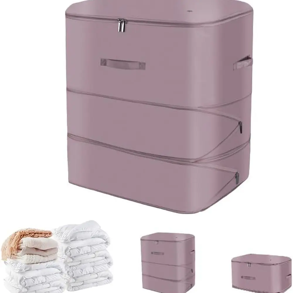 

Розовая компрессионная сумка для путешествий и постельного белья XL с вентиляцией на молнии для одеял, пододеяльников и подушек