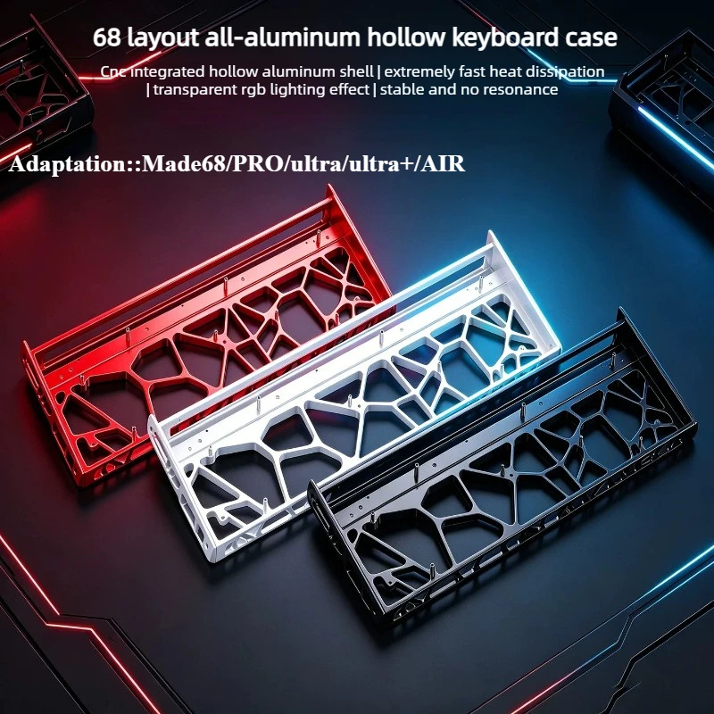 MelGeek MADE68 PRO Hollow CNC Aluminum Shell Made68 Keyboard Shell 68ultra+ Keyboard Case Full DIY Magnetic Axis Keyboard Gifts