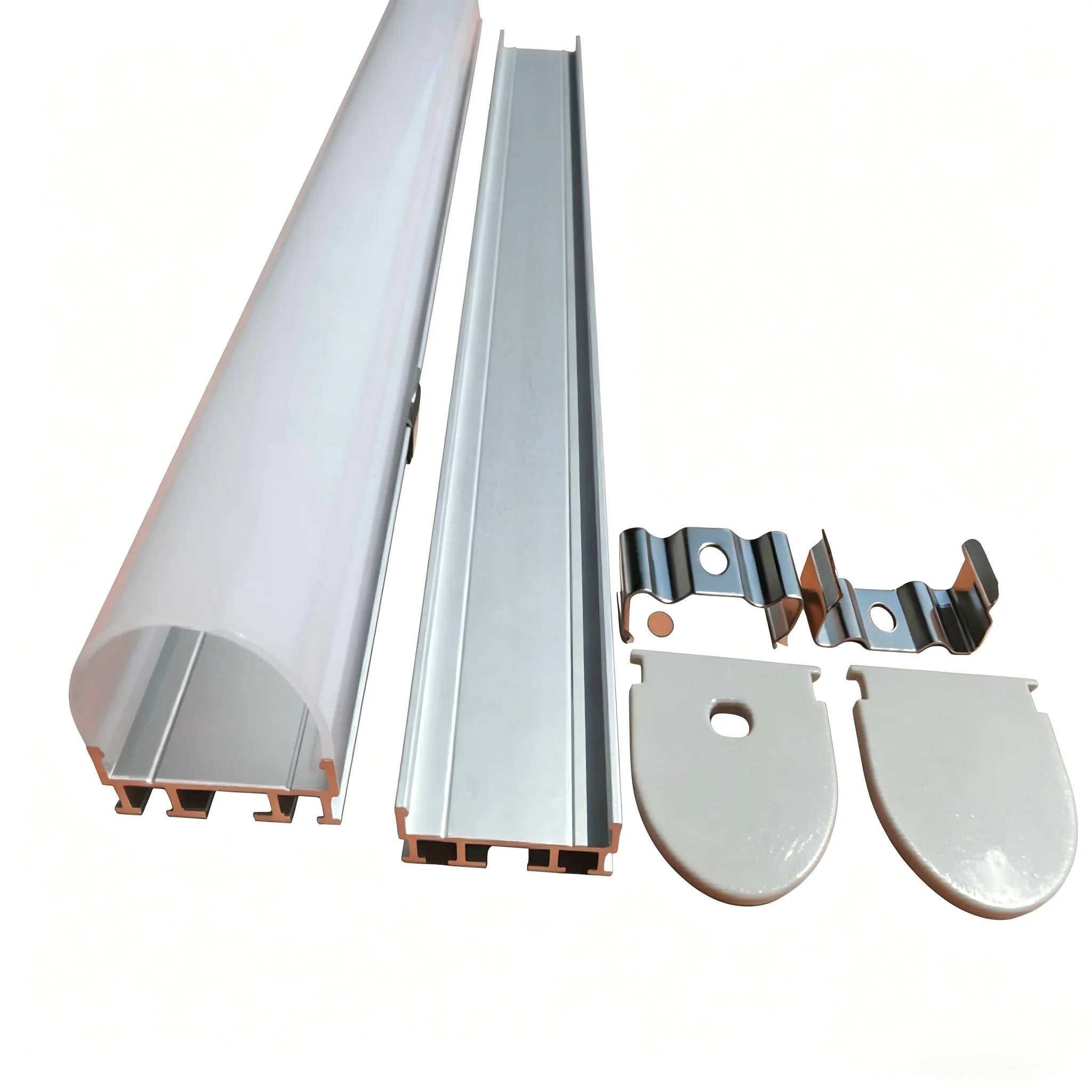 2m/pcs  Profile Channel With Milky White PC Diffuser Cover U/V Shape Extruded Housing For LED Strip Linear Lamp Home Indoor