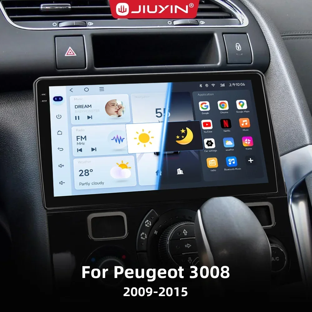 Autoradio IPS per Peugeot 3008 2009-2015, Ricevitore Stereo Android 13, Lettore Multimediale Audio per Auto, WIFI 4G, Carplay, Navigazione GPS