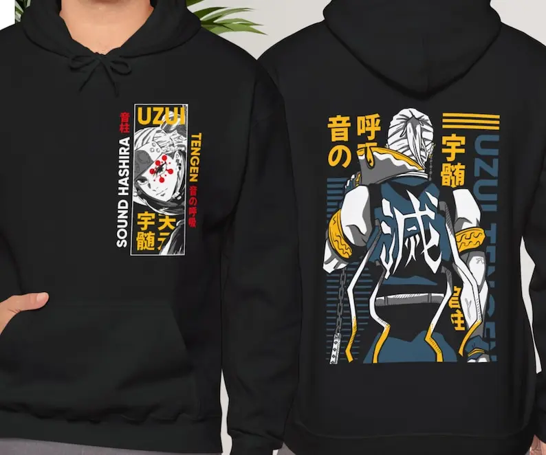 

Tengen Uzui hoodie Demon Slayer Kimetsu no Yaiba anime Manga hoodie Gift for anime fan Gift for friends Plus size hoodie Unisex