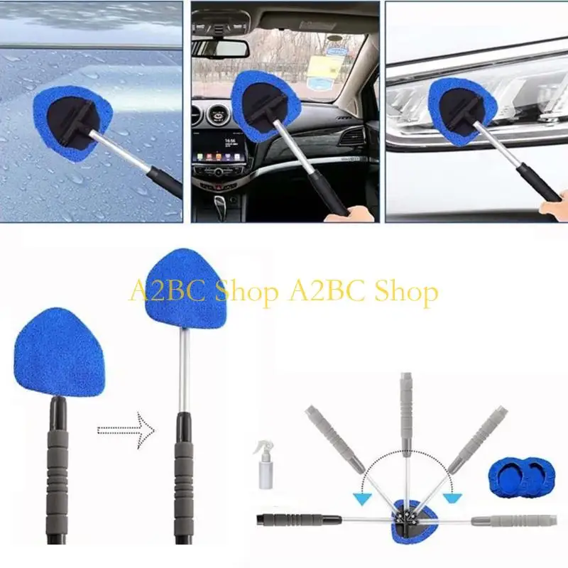 

A2BC Window Scraping Mist Eliminators Microfiber Car Window Cleaner Telescopic Brush