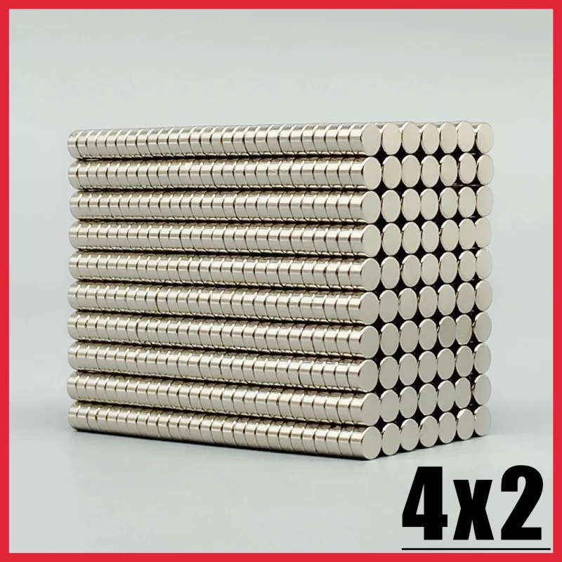 50~1000 Stück 4x2 mm Mini-Kreismagnete, 4mmx2mm N35 Neodym, stark, Durchmesser 4x2mm, Permanent-NdFeB-Hakenwerkzeug, Scheibe 4*2 mm – Detail 5
