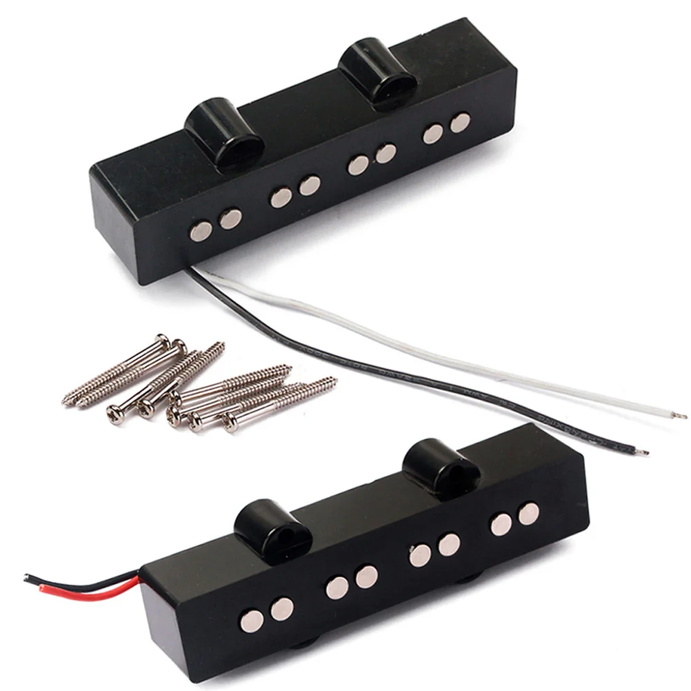 

4 String Bass Pickup Set V Magnets Medium Output Wax Potted Replacement Parts for Jazz Jb Bass Guitar Open Style Bridge