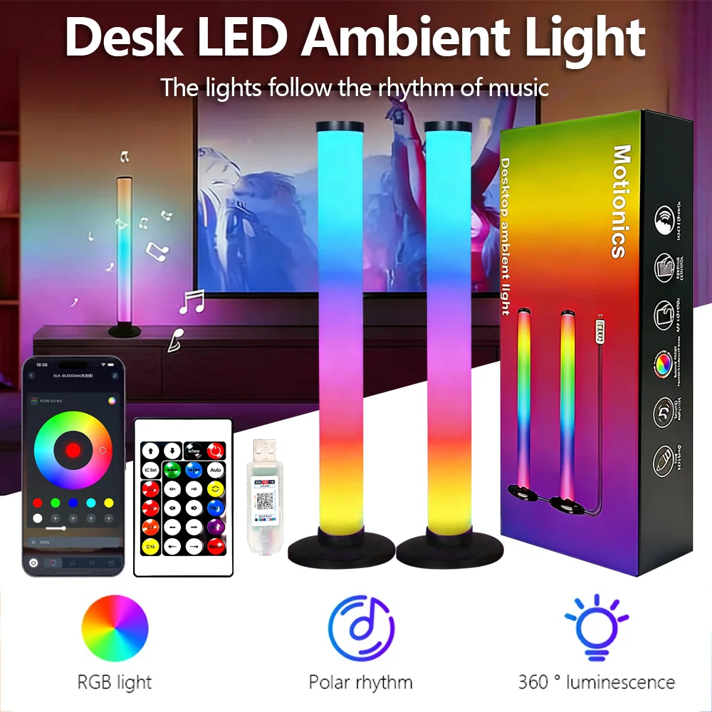 

Умная Bluetooth LED-лента с пультом ДУ, 360RGB, изменение цвета, подсветка для ТВ, DIY, музыкальный ритм, праздничная атмосфера, декор, игровая подсветка