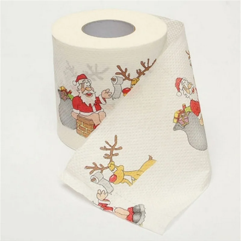 Merry Christmas Toilet Paper Novelty Santa Claus Toilet Paper Funny Gag Gift for Christmas Stocking Stuffers Party Favors