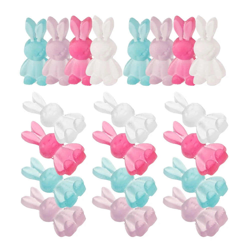 

80Pcs Colorful Rabbit Resin Beads Jewelry Making DIY Charms Loose Beads for Easter Bracelet Necklace Crafts Bracelet DIY Bead