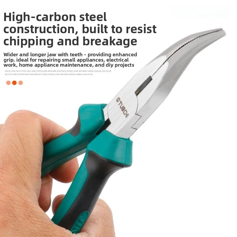 

Bent-Nose Pliers Pointed-Nose Pliers Bent-Head Wire Cutters Handmade DIY Tool Toothl arp Nose Wire Cutting Pliers