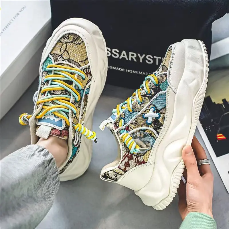 Men's Sneakers Summer New Breathable Comfortable Casual Shoes mens Non-slip inner Height increase Casual Sports trendy Shoes men