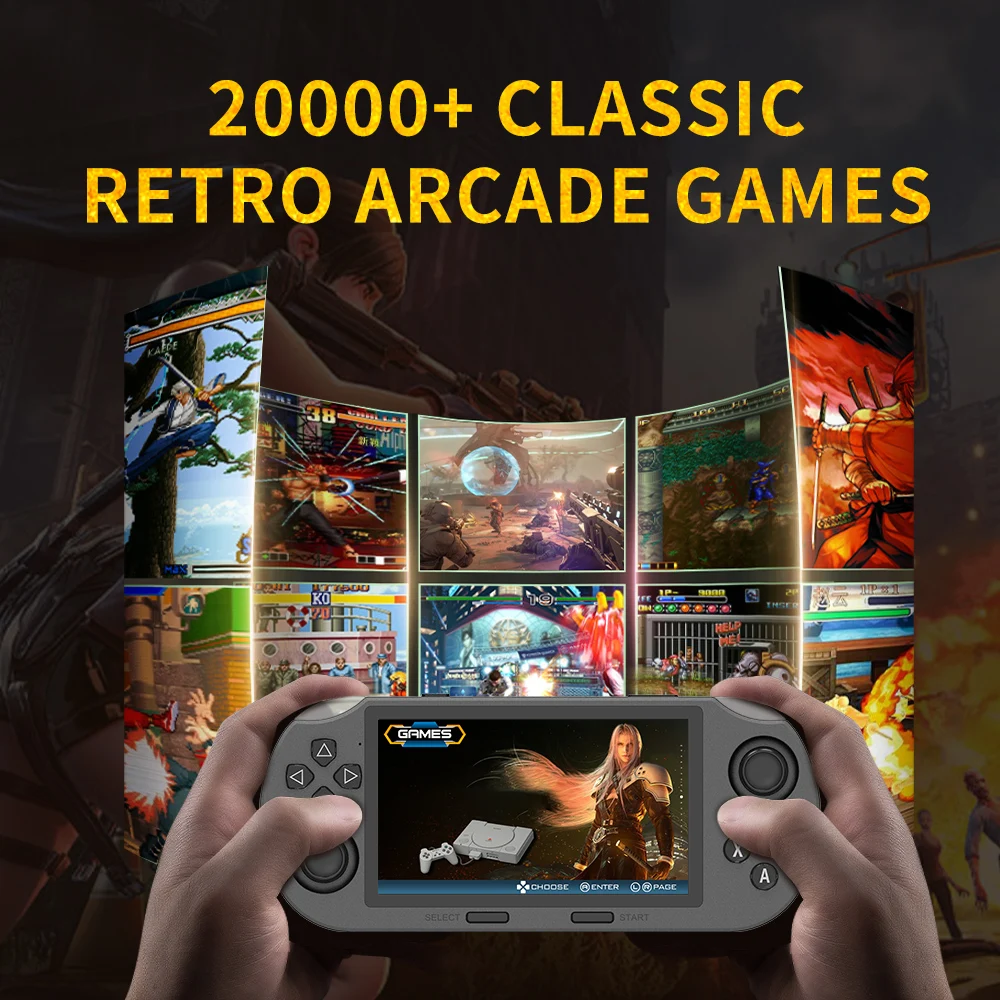 SF3000 ألعاب الفيديو وحدة التحكم الرجعية المحمولة المحمولة Gameplayer 4.5 بوصة IPS ريترو وحدات التحكم بالألعاب المدمج في 20000 + ألعاب للأطفال