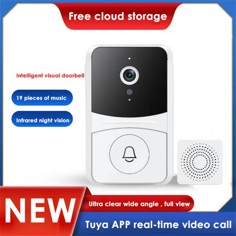 TUYA WIFI Smart Video Doorbell Wireless HD Remote Control Work With Tuya App Smart Home HD Night Camera Cat\'s Eye Photo Doorbel