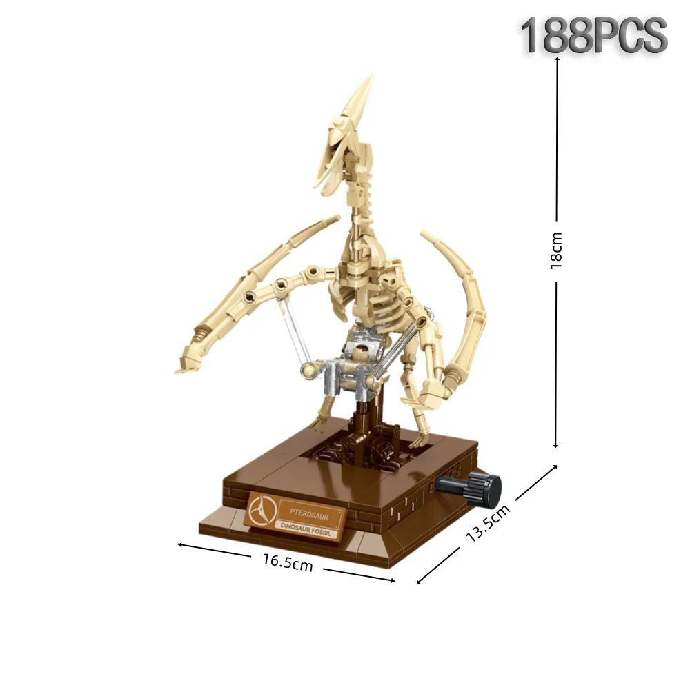 KNEW BUILT Pterosaur Dinosaur Fossil Building Block Toy-Gift voor verzamelaar, educatief STEM-speelgoed en woondecoratie, verjaardagscadeau voor jongens