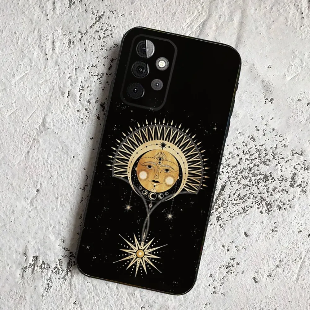 Suns Moons Clouds Astrological  Phone Case For Samsung Galaxy A13,21s,22,31,32,52,53,71,80,91 Soft Black Cover