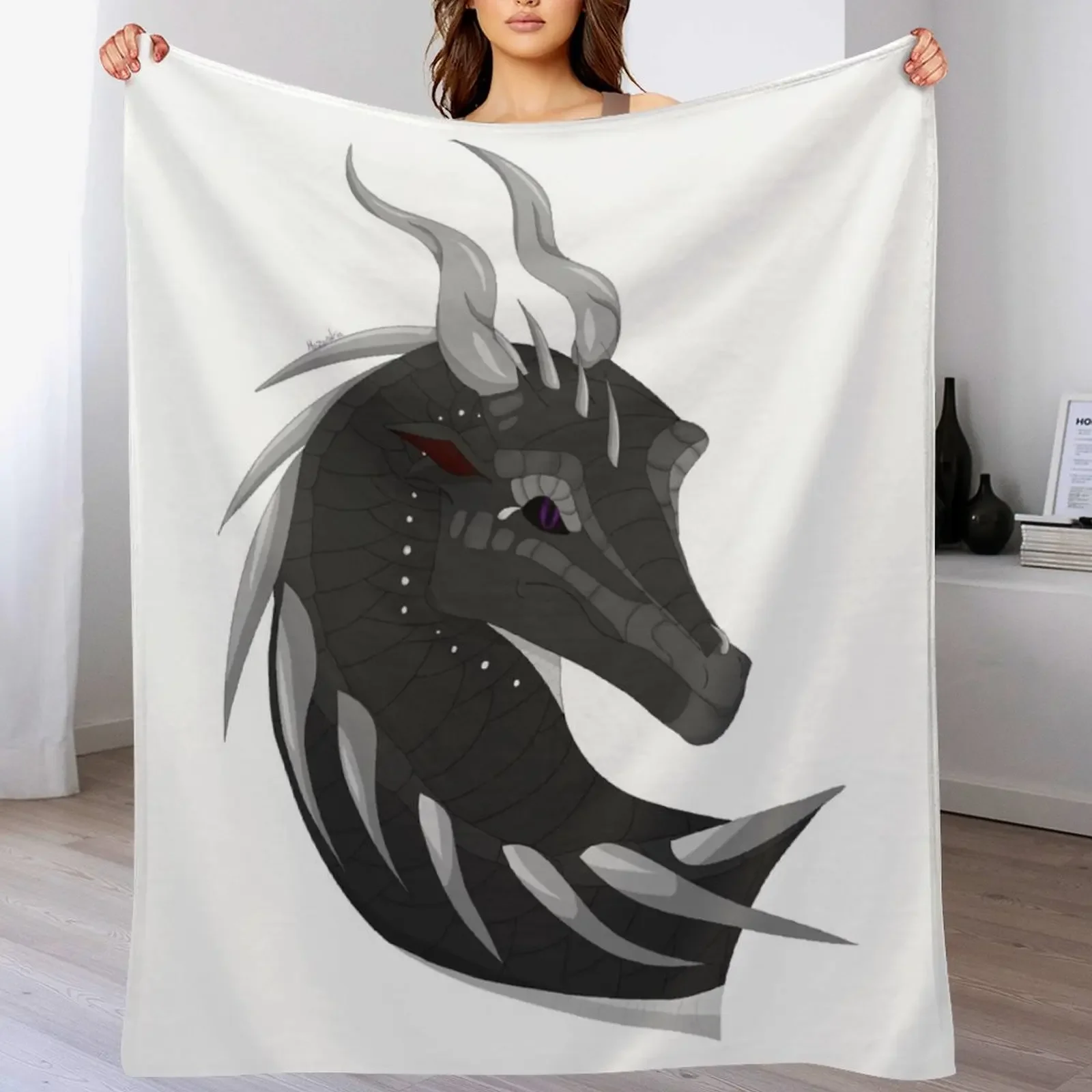 

Darkstalker - Wings of Fire Throw Blanket blankets and throws Summer wednesday Decorative Throw Blankets
