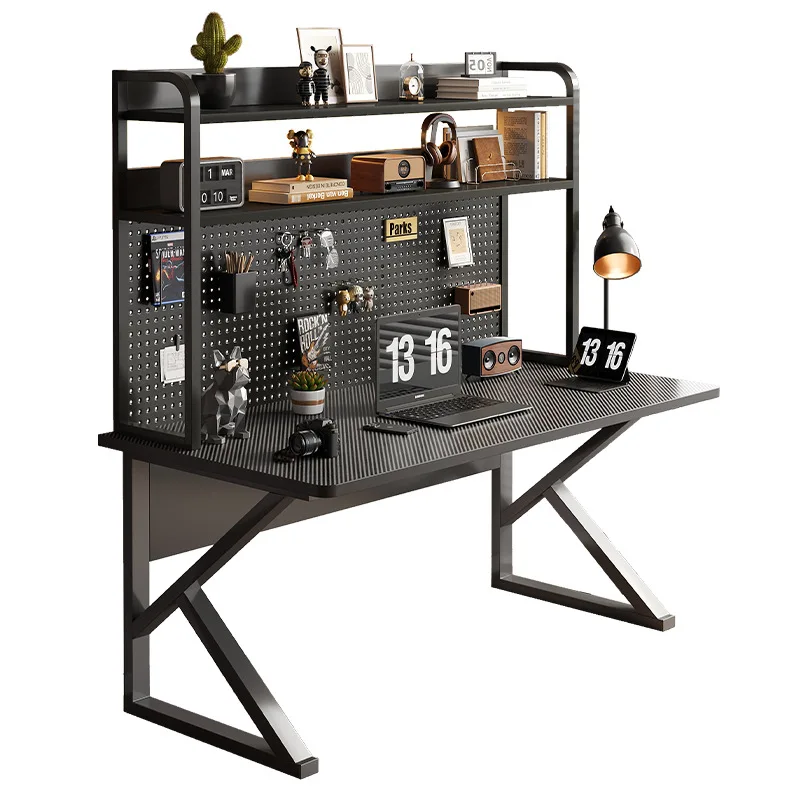Computer desk Desktop with hole board Desk bookshelf Integrated table Learning writing desk Bedroom Home office workbench