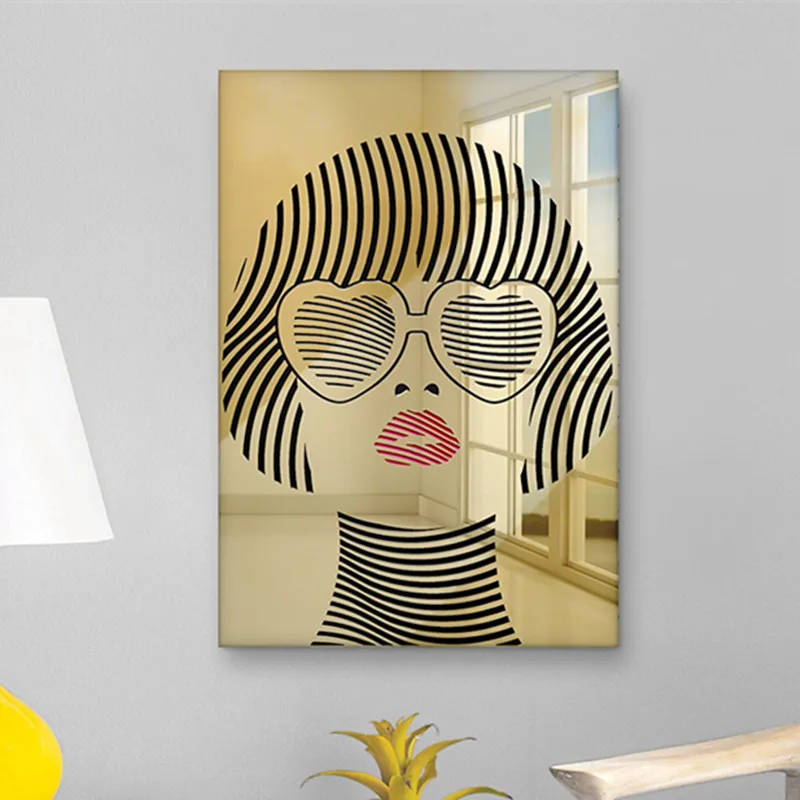 

Custom Female Beauty Wall Art 3D 60s It Girl Wall Decor Acrylic Wall Decor Mirrors Chic Art Retro Style Wall Decor Signs