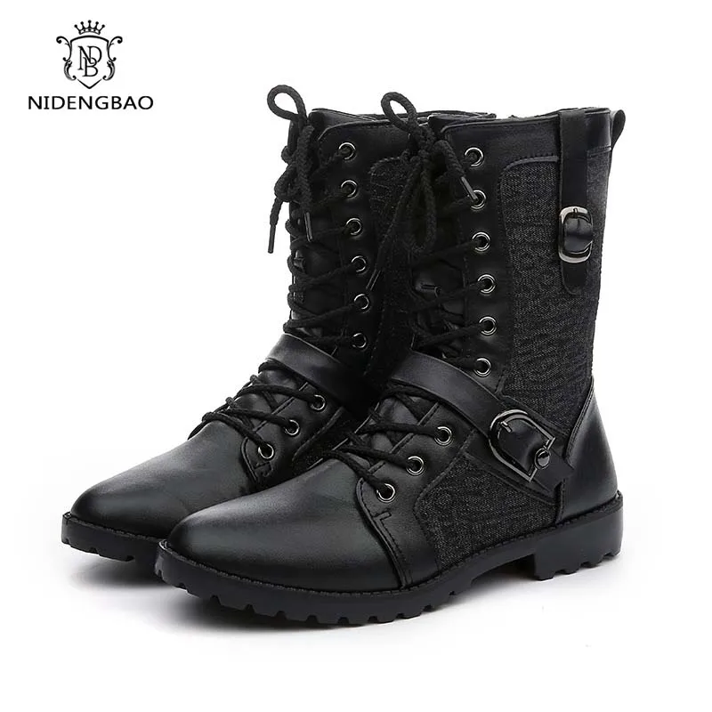 

Motorcycle Boots Shoes For Men Brand Leather Ankle Boots Martens Male Four Season Style Tenis Luxury Shoes Fashion Boots Size 44