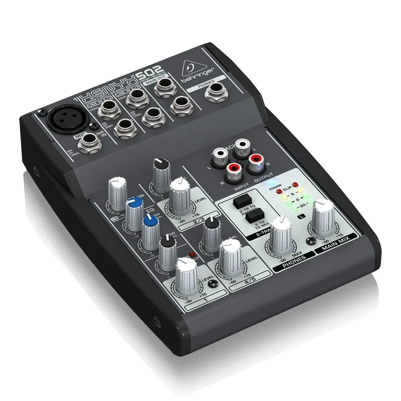 Behringer Xenyx 502 mixer Premium 5-Input 2-Bus Mixer with XENYX Mic Preamp and British EQ for home studio and live broadcasting