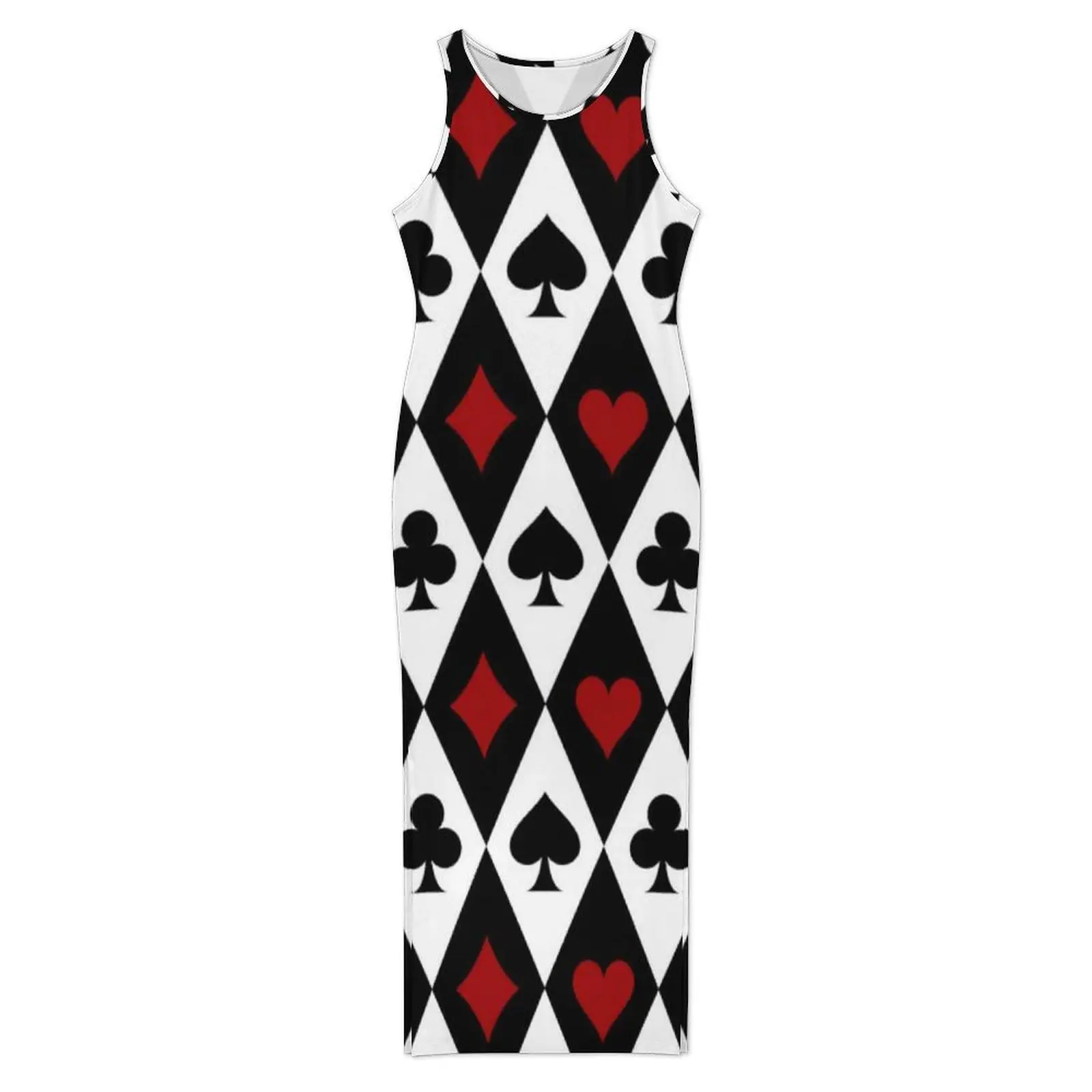 Card Player Casino Dress Sleeveless Gambling Blackjack Vintage Maxi Dresses Spring Streetwear Design Bodycon Dress Big Size 4XL