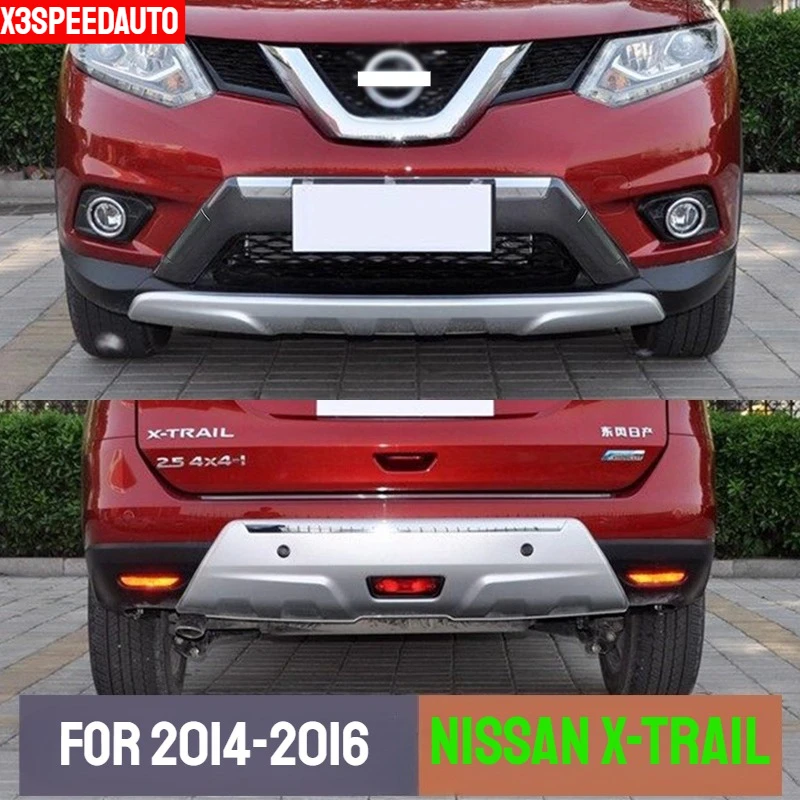 

Подходит для Nissan X-trail 2014-2016 T32, защита переднего и заднего бампера, защитная крышка, накладка, рамка номерного знака, обновление, украшение