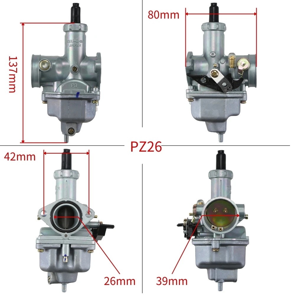 125cc 150cc 2003-2005 26mm Kei Hin PZ26 Hon Da CB125 XL125S TRX250 250EX CRF100 XR100 XR200 ATV Dirt Bike Motorcycle Carburetor