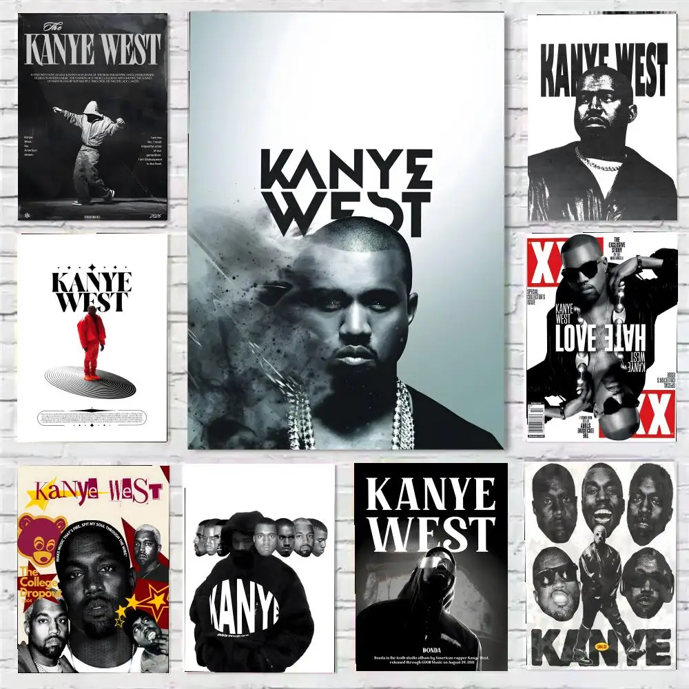 Wandkunst, Hip-Hop-Rapper, Kanye West, Poster, Wandkunstdruck, geeignet für Wohnzimmer, Schlafzimmer, Bar, Salon, Heimdekoration, Geschenk