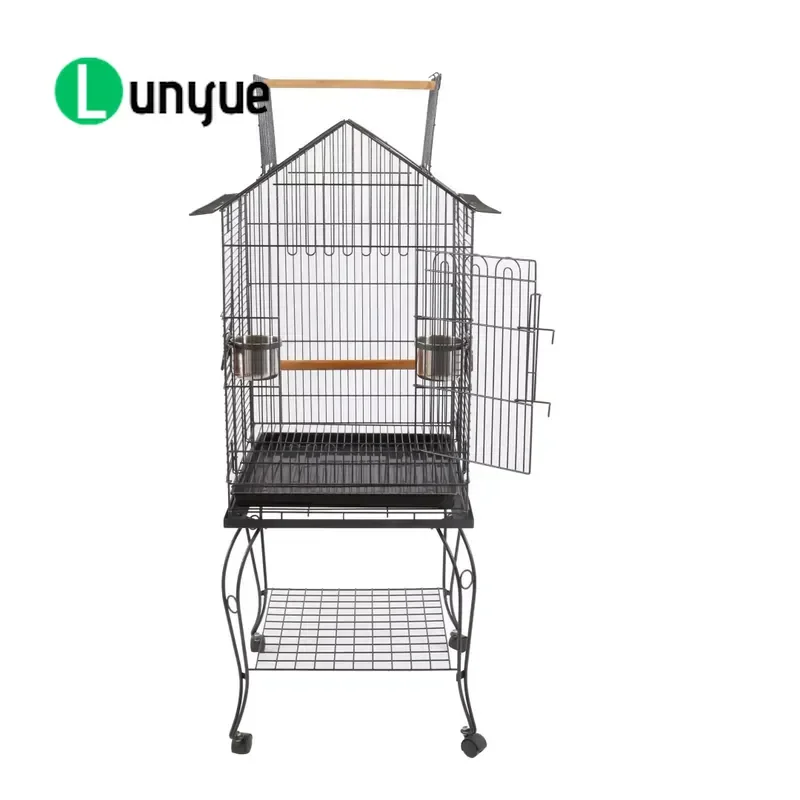 Large Metal Bird Cage Weather Resistant Eco Friendly Rectangular Indoor Outdoor Aviary for Multiple Birds Durable Structure