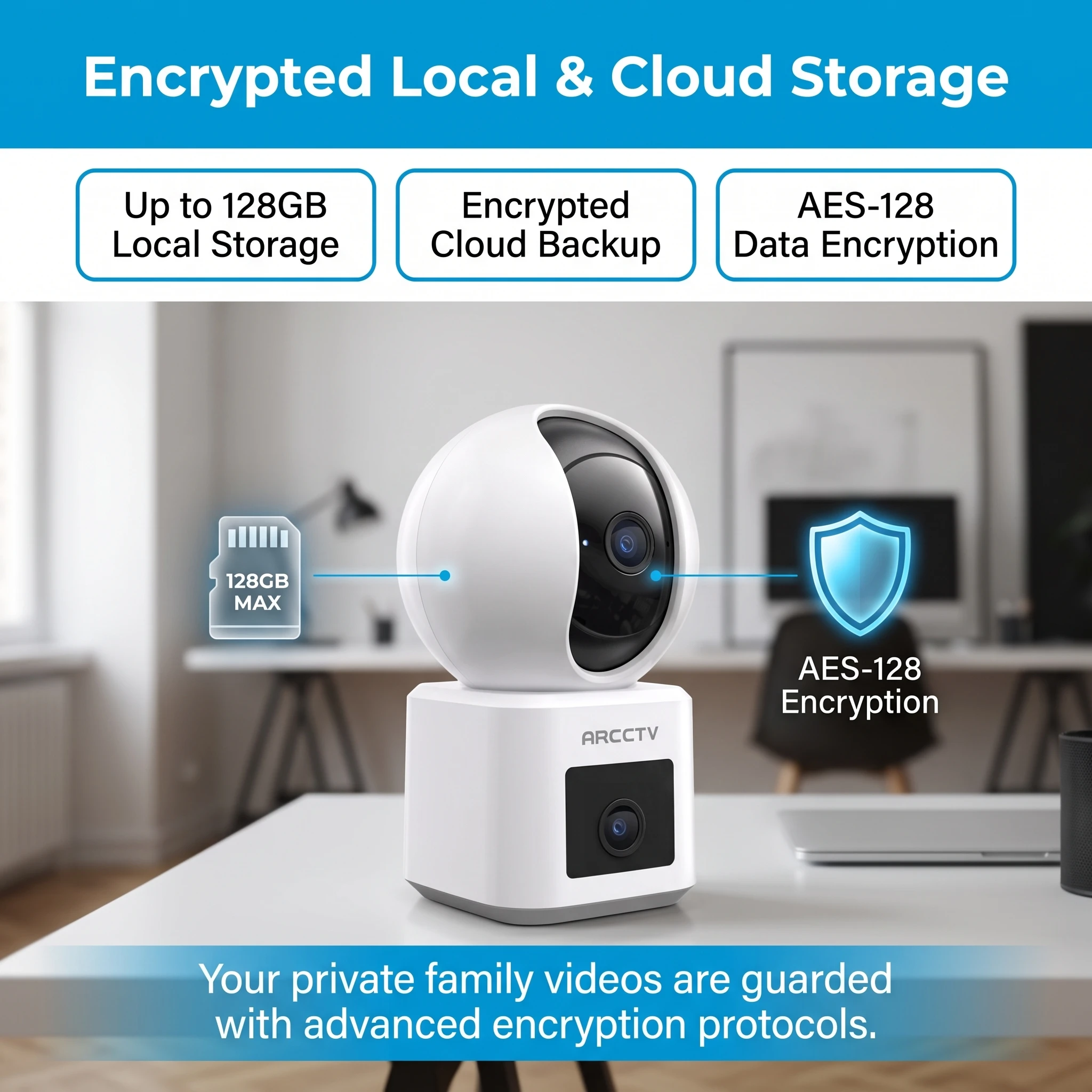 ARCCTV 4MP Dual-Objektiv WLAN-Überwachungskamera HD Zwei-Wege-Kommunikation IR-Nachtsicht Sicherheits-Drahtloskamera 360° ° Automatische Verfolgung anzeigen – Detail 9